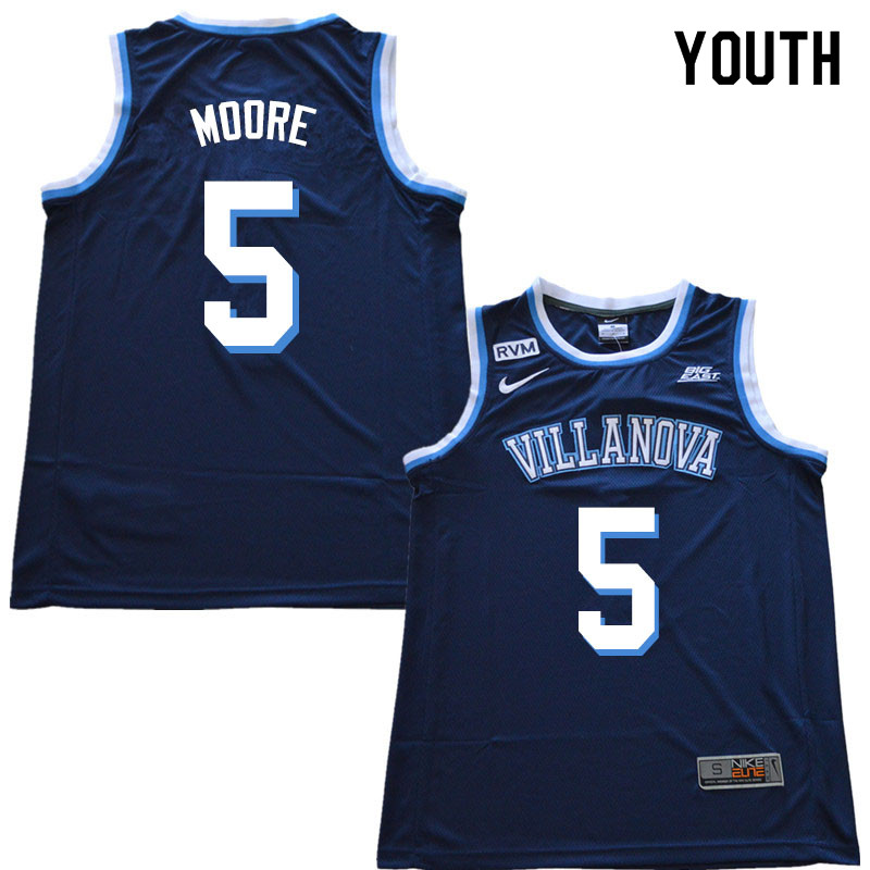 2019 Youth #5 Justin Moore Villanova Wildcats College Basketball Jerseys Sale-Navy